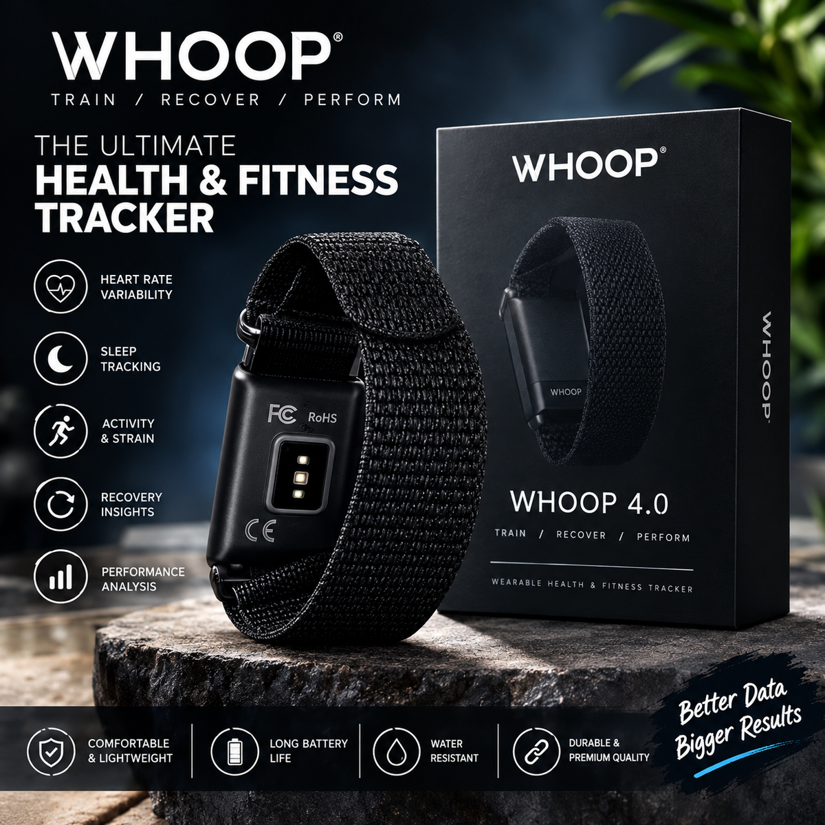 WHOOP 4.0 Fitness Tracker Smart Band – Health, Sleep & Activity Monitoring