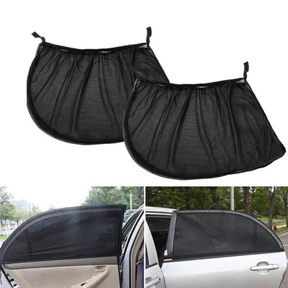 2 Pcs Car Window Cover Screen Breathable| Car Window Shade Sun Cover Window Covers | Mesh Front Rear Universal Side Automotive Window Sun Cover| For Sun Protection – Black Color